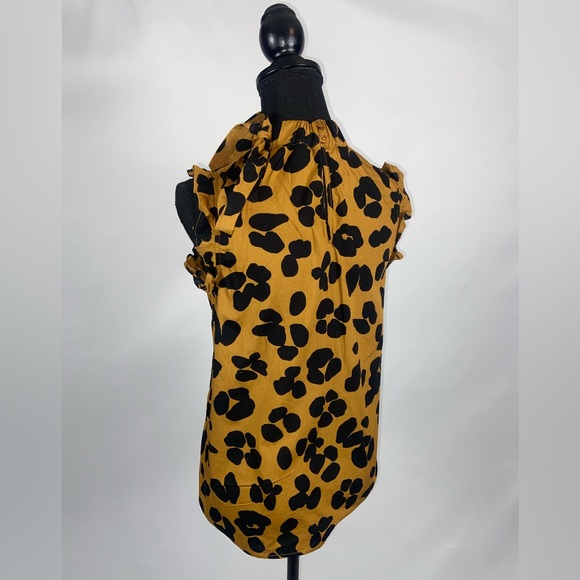 Blouse Animal Print Ink Blot Top Blouse Small WhoWhatWear - Picture 4 of 8